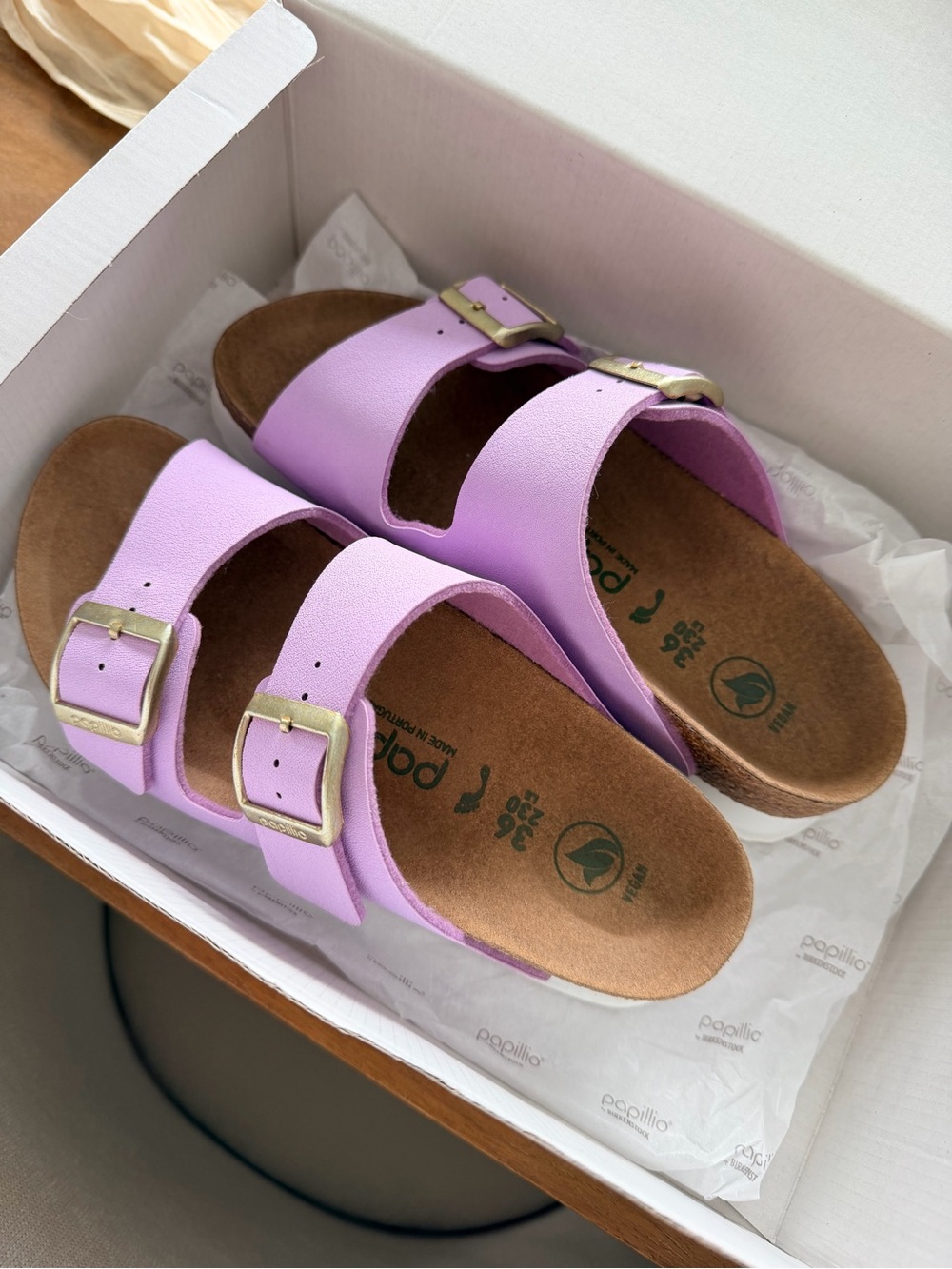 Papillio Lilac Double-Buckle Slide Sandals